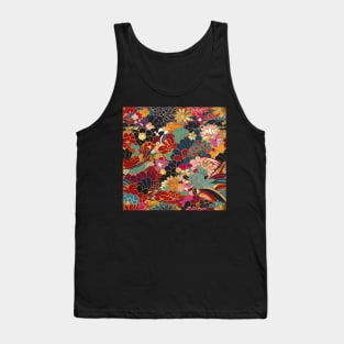 Floral kimono japanese pattern Tank Top